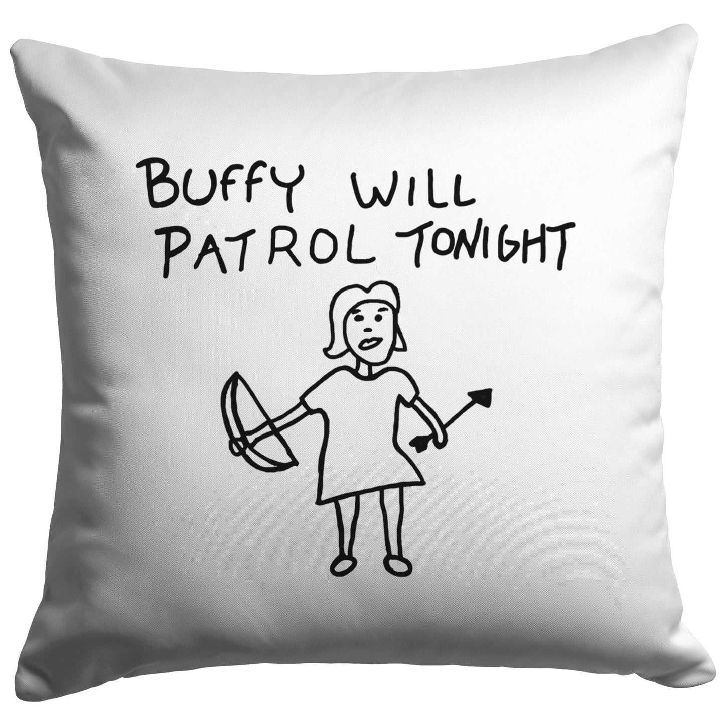 Buffy Will Patrol Tonight Throw Pillow