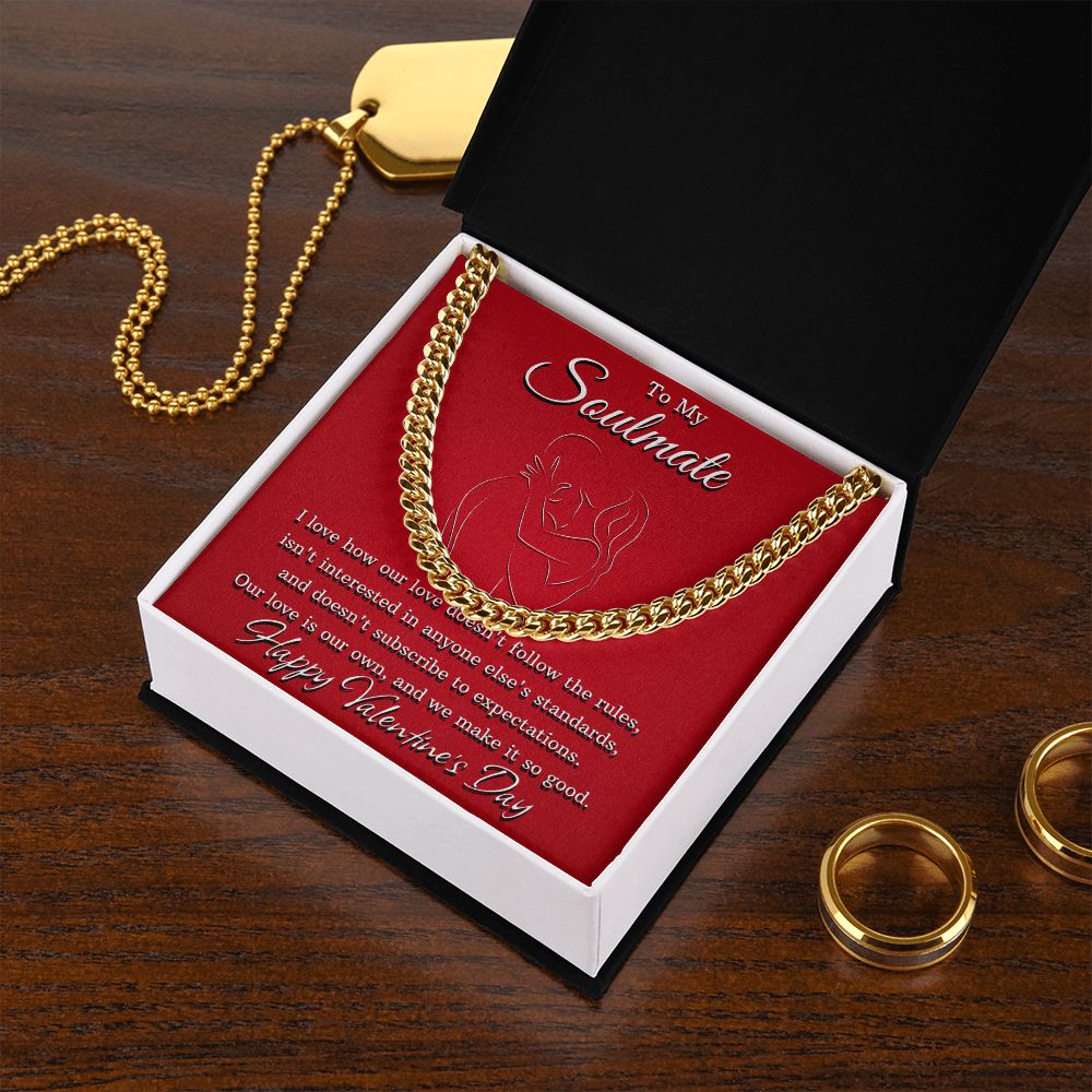 Our Love Doesn't Follow The Rules - Valentine's Day Cuban Link Chain