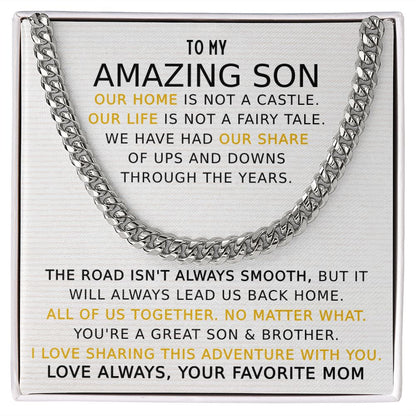 To My Amazing Son I Love Our Family Adventure - Cuban Link Chain