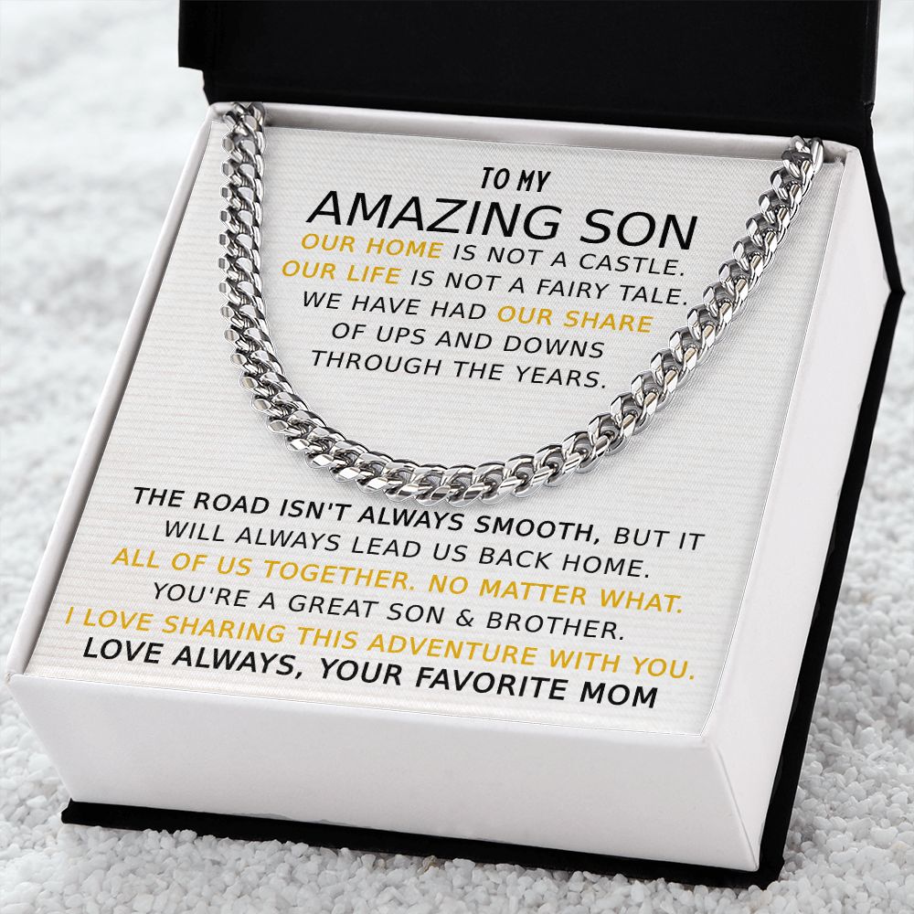 To My Amazing Son I Love Our Family Adventure - Cuban Link Chain