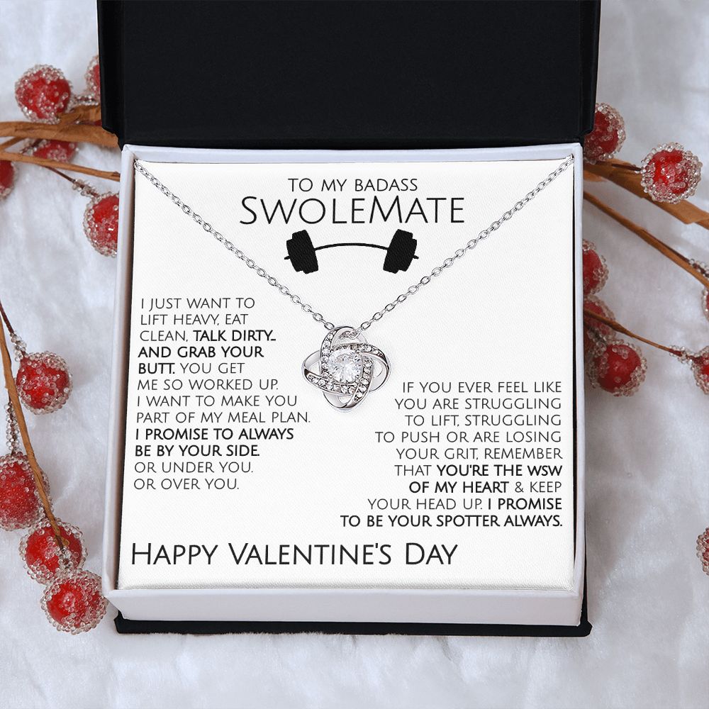 To My Badass Swolemate on Valentine's Day - Love Knot Necklace