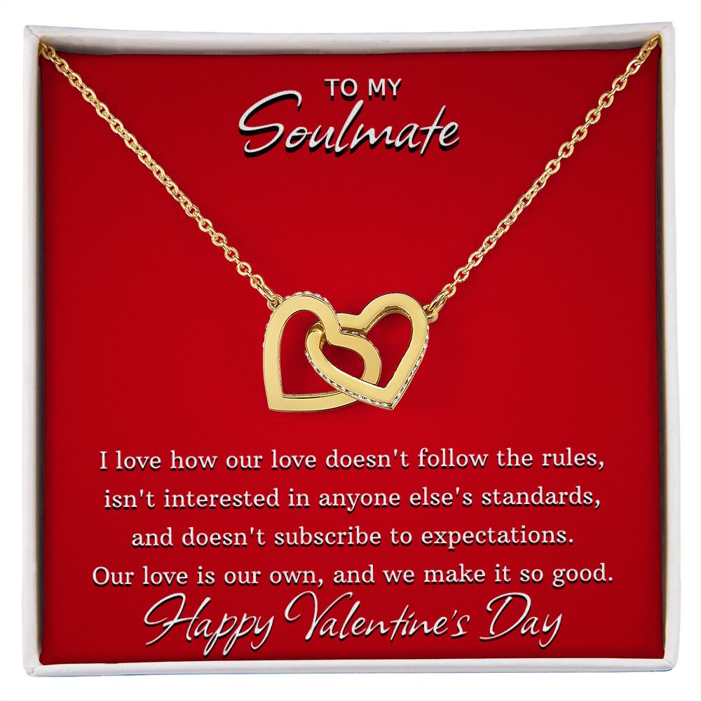 Our Love Doesn't Follow The Rules - Valentine's Day Interlocking Hearts Necklace