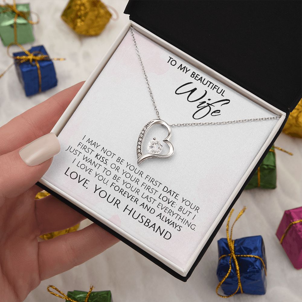 To My Beautiful Wife Forever And Always - Forever Love Necklace