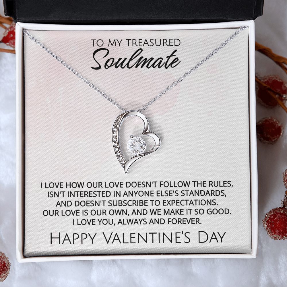 To My Treasured Soulmate on Valentine's Day - Our Love Is Our Own - Forever Love Necklace