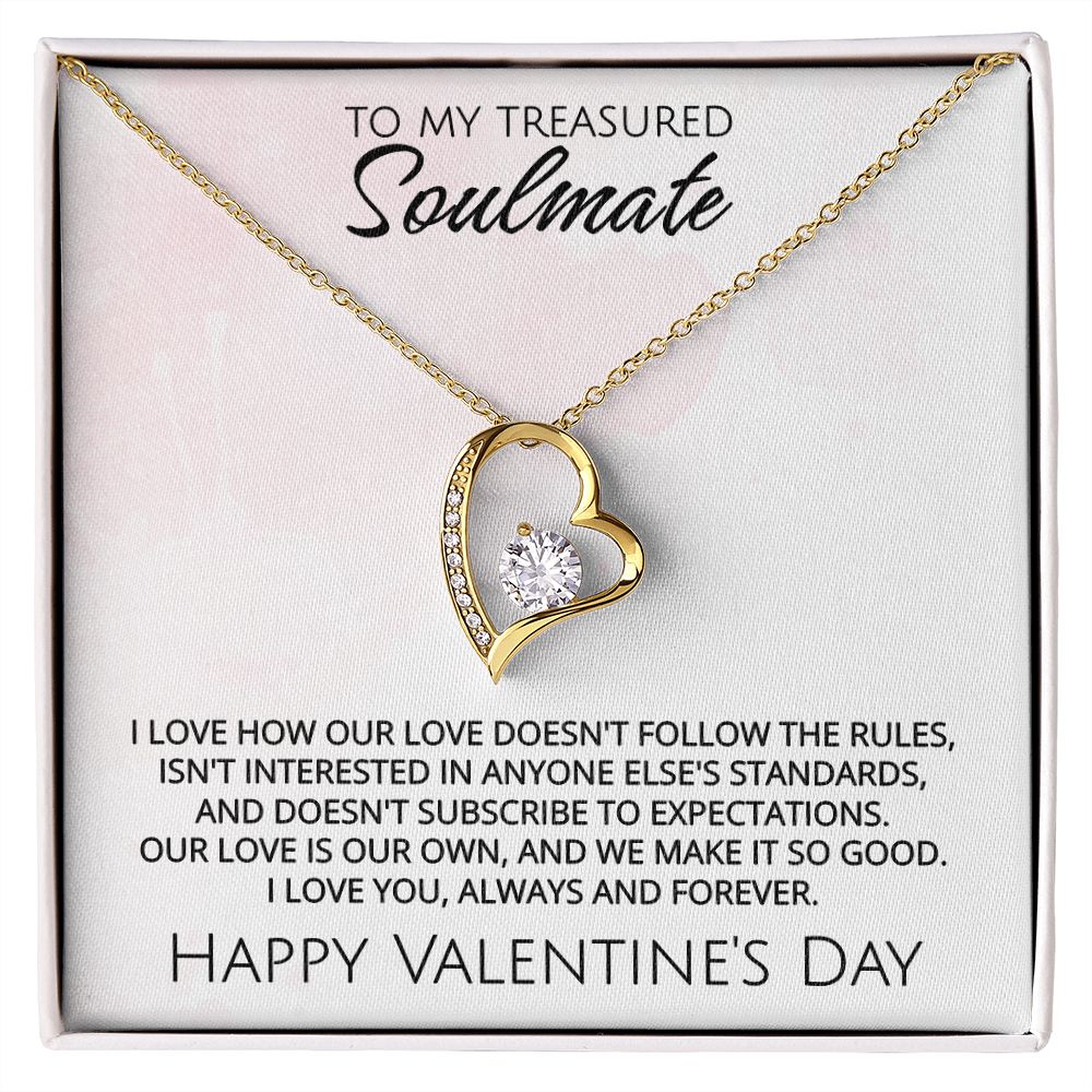 To My Treasured Soulmate on Valentine's Day - Our Love Is Our Own - Forever Love Necklace